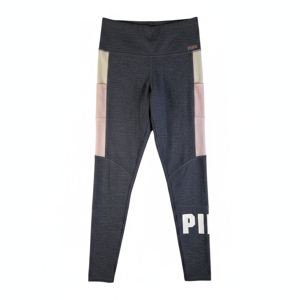 PINK Victorias Secret Womens Ultimate Leggings Colorblock Gray Pink Small Y2K